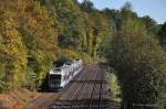 VT 113 + VT 110 der Bayerischen Oberlandbahn am 15.10.2011 als Sonderfahrt des Vereins  Amberger-Kaolinbahn  auf der Nebenbahn von Amberg nach Schniattenbach, hier noch im Stadtgebiet von Amberg.