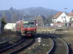 610 516 und 610 016 bei der Einfahrt in Amberg.