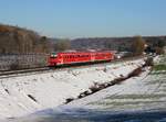 Ein 611 als IRE am 05.01.2015 unterwegs bei Meckenbeuren.