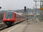 Am 13.04.2019 verlässt 611 045/545, als RE 22324 nach Sigmaringen, den Ulmer Hauptbahnhof.