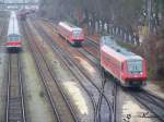 Rangierfahrt eines 611er im Abstellbreich des Bahnhofes Ulm.