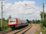 611 001-9 und 023-3 als RE 3213 nach Ulm Hbf am B Pfohren 29.6.08