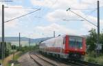 Nachschuss:611 001-9 und 023-3 als RE 3213 nach Ulm Hbf am B Pfohren 29.6.08