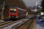 Das letzte und das erste Fahrzeug der Baureihe 611 (050 und 001 waren am 05.01.11 im IRE-Sprinter-Pendel zwischen Ulm und Basel unterwegs, Oberzell