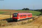 611 038 als RE 22305 (Rottweil-Neustadt) bei Bachheim, 22.08.2015.
