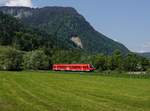 Der 612 001 als RE nach Oberstdorf am 12.05.2018 unterwegs bei Immenstadt.