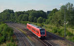 612 491, welcher am 18.06.18 als RE von Lichtenfels nach Hof unterwegs war, passiert hier Oberkotzau.