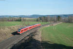 612 587 als RE 3694 von Regensburg Hbf nach Hof Hbf bei Thölau, 31.03.2017