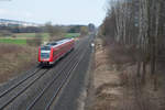 612 963 als RE 3430 von Hof Hbf nach Nürnberg Hbf bei Waldershof, 01.04.2017