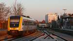 Nachdem 612 072 als RE 22593 von Aulendorf nach Friedrichshafen seine Fahrt beendet hatte, befindet er sich hier auf der zweiten Rangierfahrt zur Abstellung (20.03.2019).