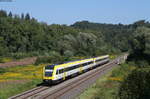 612 129-6 und 612 052-0 als IRE 3048 (Ulm Hbf-Basel Bad Bf) im Schussentobel 31.8.19