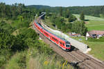 612 081 als RE 3294/3394 (Nürnberg Hbf - Lindau/Oberstdorf) bei Gundelsheim, 28.06.2019