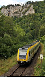 Nachschuss auf 612 008-2 und 612 054-6 (Bombardier RegioSwinger) am Hubertusweg in Beuron.