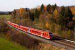 Einige Triebwagen der Br 612 bei Martinszell.