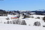 Zwei unbekannte 612 als RE 3289/RE 3389 (Lindau Reutin/Oberstdorf-Augsburg Hbf) bei Ellenberg 14.2.21