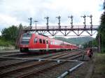 Br 517 und br 014 fahren in den Bad Harzburger Bahnhof ein (18.8.2007)