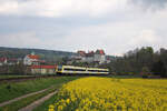 DB 612 067 dieselt mit einem weiteren 612 kurz vor Sigmaringendorf in Richtung Donaueschingen.