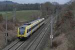 612 129 erreicht am 28.01.2023 als IRE 3 / 3055 von Basel Bad Bf kommend in wenigen Minuten den Zielbahnhof Singen (Hohentwiel)