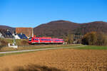 612 158 DB Regio  Stadt Hof  als RE 3461 (Nürnberg Hbf - Bayreuth Hbf) bei Hohenstadt, 01.03.2021