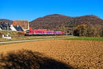 612 097 DB Regio mit dem RE 3474 (Bayreuth Hbf - Nürnberg Hbf) bei Hohenstadt, 01.03.2021