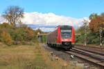 612 170 als RE 30 Hof-Nürnberg am 21.10.2023 in Schnabelwaidt. 