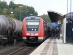 Br 612 615-5 mit dem Regional-Express von Hof Hbf nach Regensburg Hbf am 2.10.2008 in Marktredwitz!