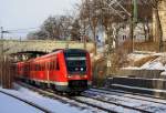 612 633, RE 3449, Nrnberg-Dresden, unterquert die Chemnitzer Strae in Freiberg, 14.01.09