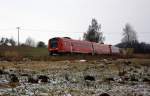 612 525 und ein weiterer legen sich als RE 3659/3679, Gttingen-Chemnitz/Zwickau bei Saara in die Kurve, 01.02.09