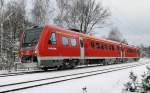 612 103-2 nhert sich am 27.01.05 als RE 17716 seinem Ziel Dresden Hbf(Standort: Dresdener Heide).