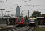 3 x 612, angefhrt von 612 583, durchfahren am 25.10.2009 als RE 3392 A.-Oberhausen.