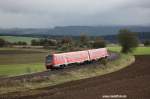 Kurvenfahrt - BR 612 mit Neigetechnik bei Marktschorgast (Oktober 2009)