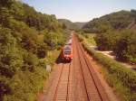 RE 17 von Kassel-Wilhelmshhe nach Hagen Hbf kurz vor Wenemen am 10.07.2005