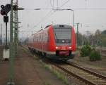 612 902, der Mess-612, bei seiner Einfahrt in den Bahnhof Eichenberg aus Norden kommend.