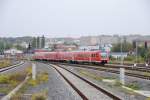 7.10.2010 11:58 DB AG Baureihe 612 601 und 612 xxx als RE aus Gttingen nach Zwickau/Chemnitz bei der Einfahrt in Gera Hbf.