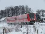 612 028/528 fuhr am 26.12.2010 mit einem RE nach Gttingen durch den Ort Grostbnitz(bei Schmlln), an der KBS 540.