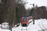 612 107 und 612 014 mit dem RE3608 bei der Einfahrt in Bad Harzburg am 02.01.2011.