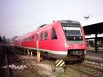 Triebwagen 612 581 am 2.12.05 in Lindau als Regionalbahn nach  Ulm