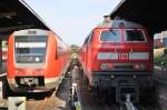 Hier links 612 013 und 612 661 als ein RE4 von Halle(Saale) Hbf.