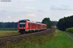 612 990 mit RE 3696 nach Hof Hbf kurz nach Wiesau (Oberpf) bei Oberteich, 17.09.2011