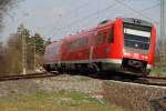 612 652 DB Regio bei Redwitz am 04.04.2012.