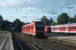 Ein 612er verlsst am 22.Juli 2012 als RE Bamberg-Sonneberg, den Bahnhof Coburg.