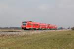 612 087 und 612 003 als RE 3164 am 01.04.2013 bei Buchloe.