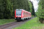 612 062 ist mit dem RE 3045 von Lichtenfels nach Hof Hbf unterwegs, aufgenommen am B zwischen Marktschorgast und Falls.