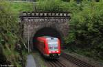 DB Regio 612 175 als RE 3810 Wrzburg - Erfurt, KBS 570 Wrzburg / Meiningen - Erfurt, fotografiert bei der Ausfahrt auf der Nordseite Brandleitetunnel am 31.05.2013 