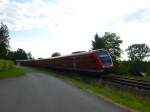 612 114 und 612 ___ fahren hier am 26.Juli 2013 als IRE Nrnberg-Dresden auf der KBS in Frbau.