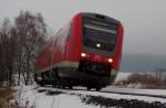 612 152 als RE nach Würzburg Hbf am 08.12.2013 bei Mitteleinzel zwischen Hof und Neuenmarkt-Wirsberg.