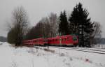 IRE Begegnung am 08.12.2013 bei Mitteleinzel zwischen IRE nach Dresden Hbf (links) und IRE nach Nürnberg Hbf (rechts).