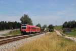 612 590 als RE 3935 (Ulm Hbf - Oberstdorf) bei Martinszell (Allgäu) am 15.08.13