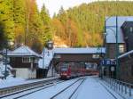 DB 612 675 + 612 616 als RE 3811 von Erfurt Hbf nach Wrzburg Hbf, am 16.12.2013 in Oberhof (Thr).