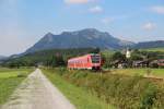 612 091 als RE 3890 (Augsburg Hbf - Oberstdorf) bei Altstädten (Allgäu) am 15.08.13